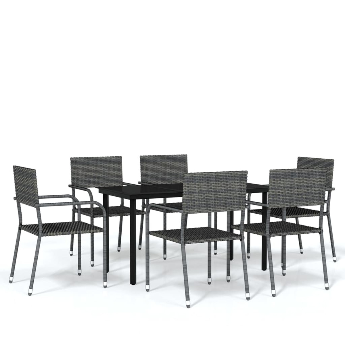 Gartentisch- Stuhlset, VIDAXL und 3099586 Schwarz