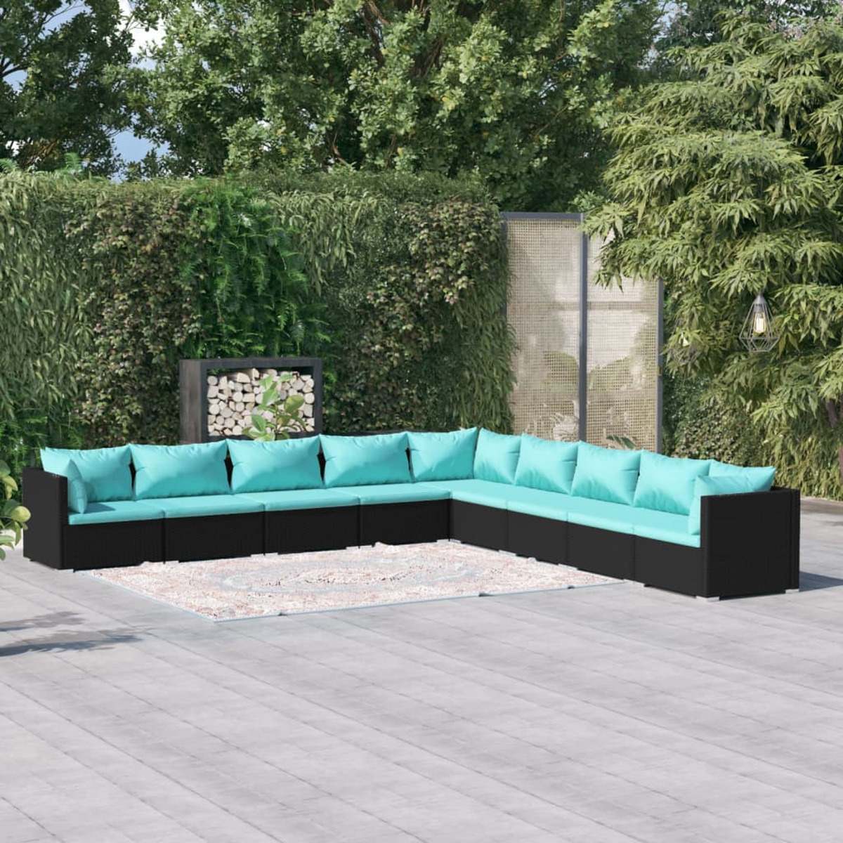 Stuhlset, VIDAXL Gartentisch- und 3101785 Schwarz