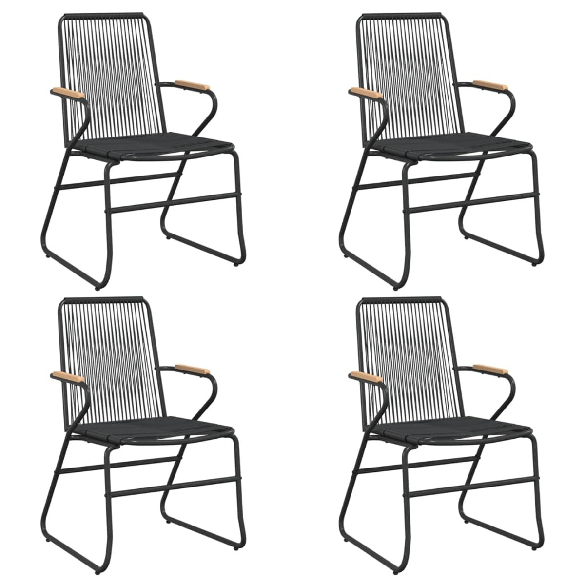 Schwarz Gartentisch- Stuhlset, VIDAXL 3099210 und