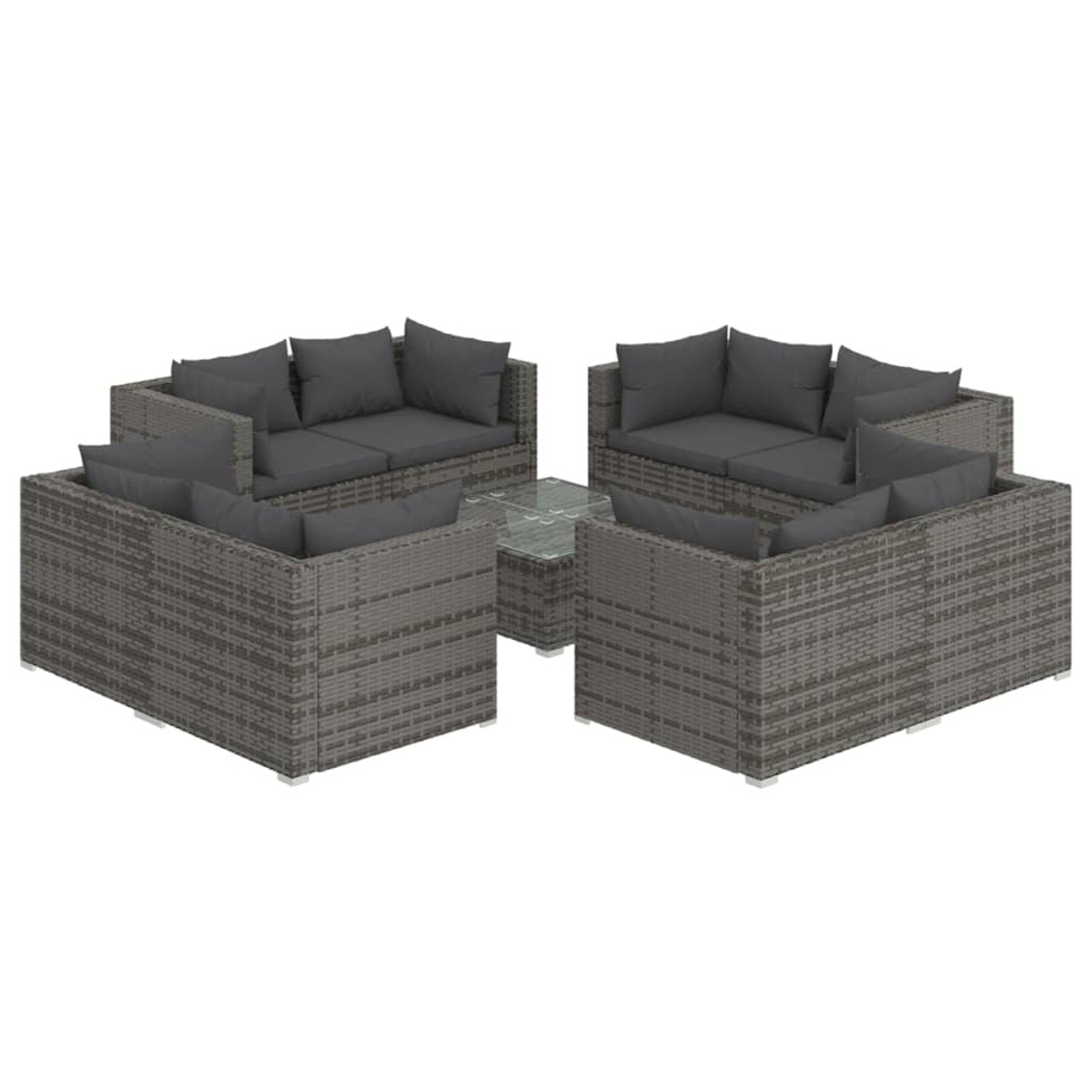 3101565 Stuhlset, Gartentisch- Grau und VIDAXL