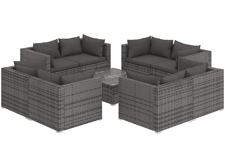 VIDAXL 3101565 Gartentisch- Grau und Stuhlset