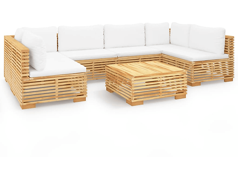 VIDAXL 3100893 Gartentisch- und Stuhlset, Weiß | Gartenmöbel Sets