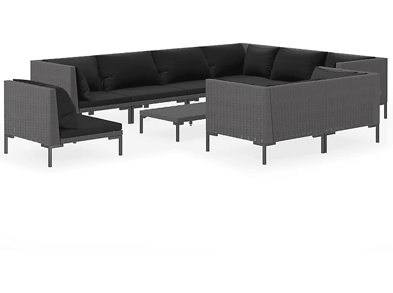 VIDAXL 3099881 Gartentisch- und Stuhlset, Schwarz