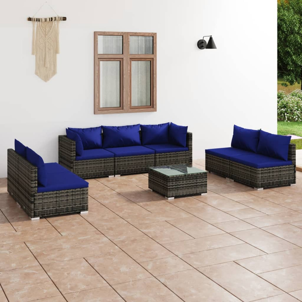 3102246 VIDAXL Gartentisch- Stuhlset, Grau und