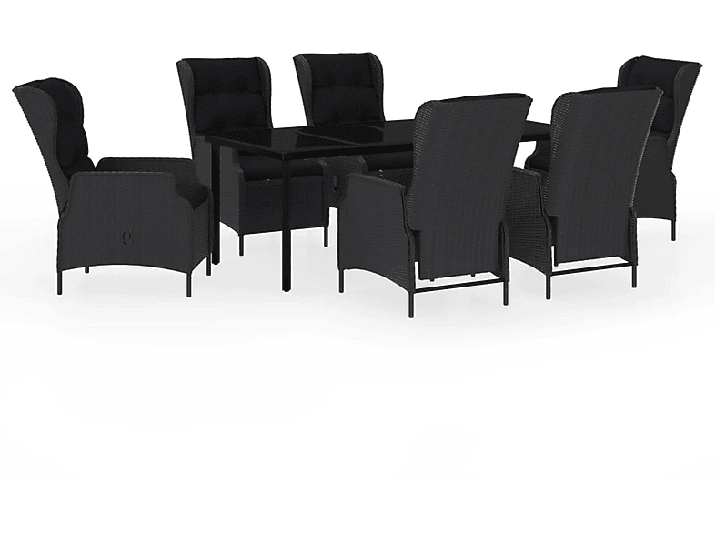 VIDAXL 3099641 Gartentisch- und Schwarz Stuhlset