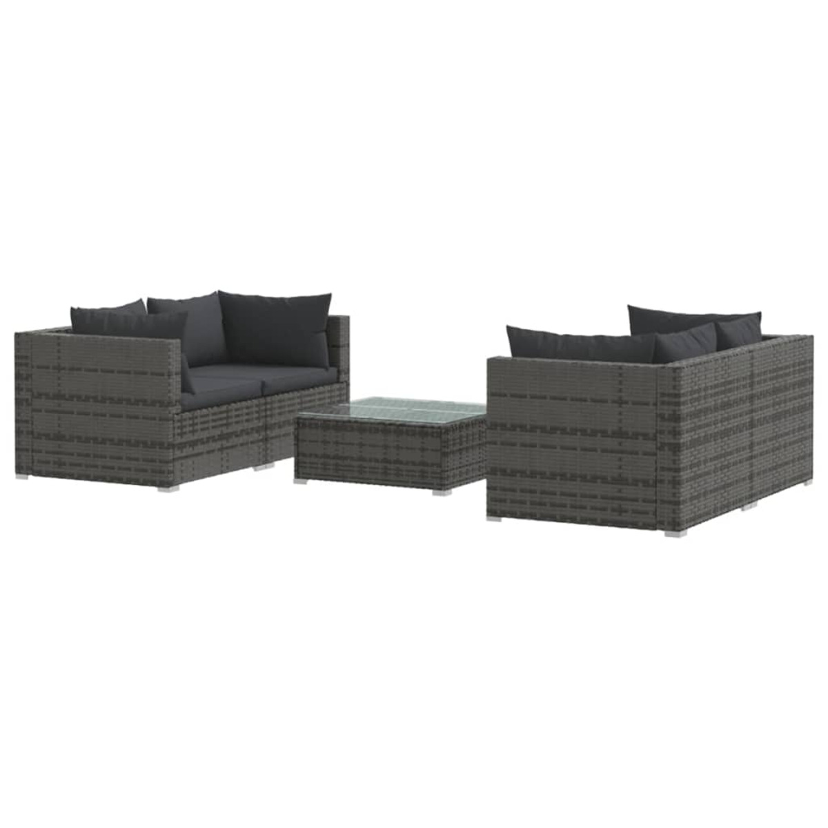 VIDAXL 3101485 Gartentisch- und Grau Stuhlset