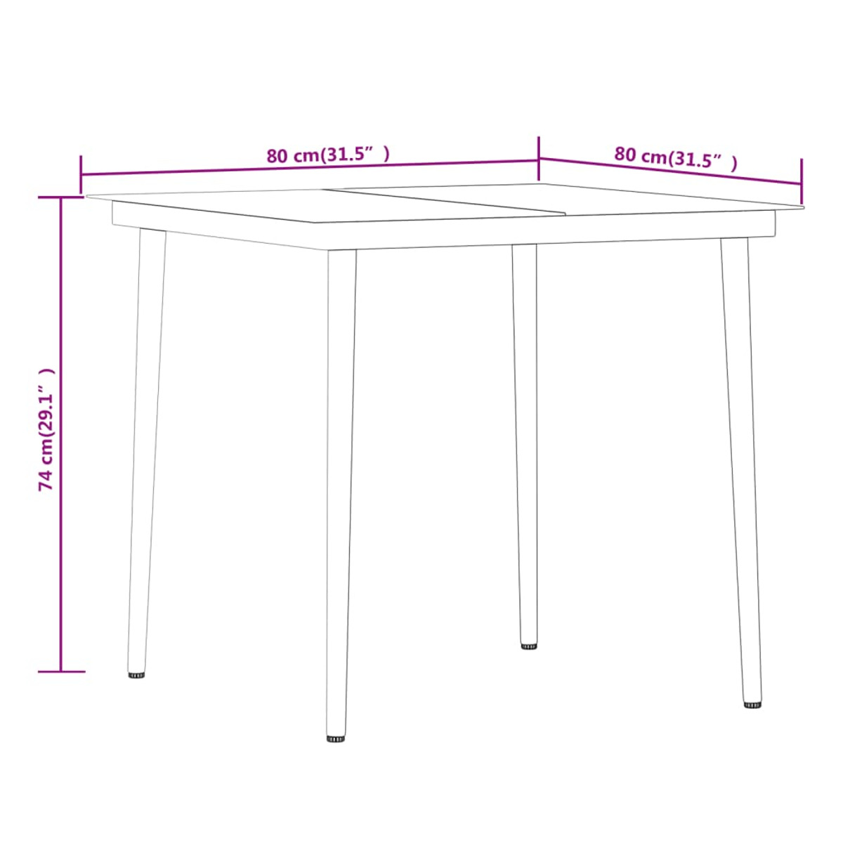 VIDAXL 3099395 Gartentisch- Schwarz Stuhlset, und