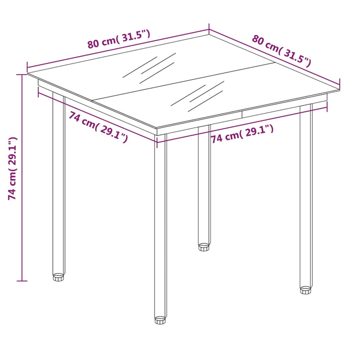 VIDAXL 3099228 Gartentisch- und Stuhlset, Schwarz