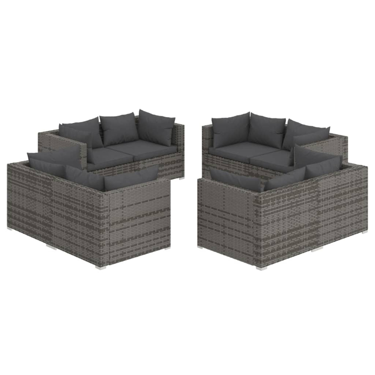 Grau 3101557 Stuhlset, Gartentisch- VIDAXL und