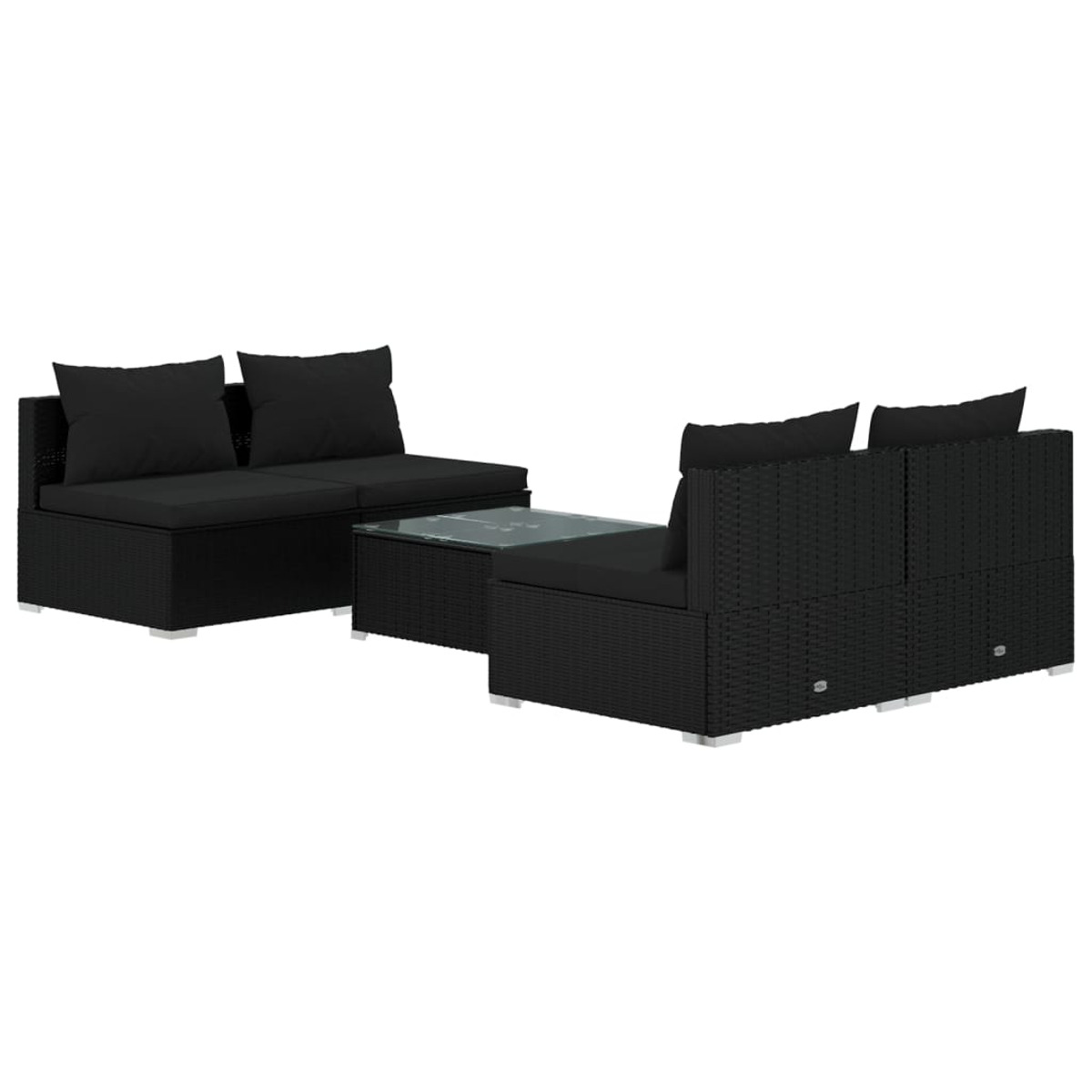 Schwarz Stuhlset, 3101440 Gartentisch- VIDAXL und
