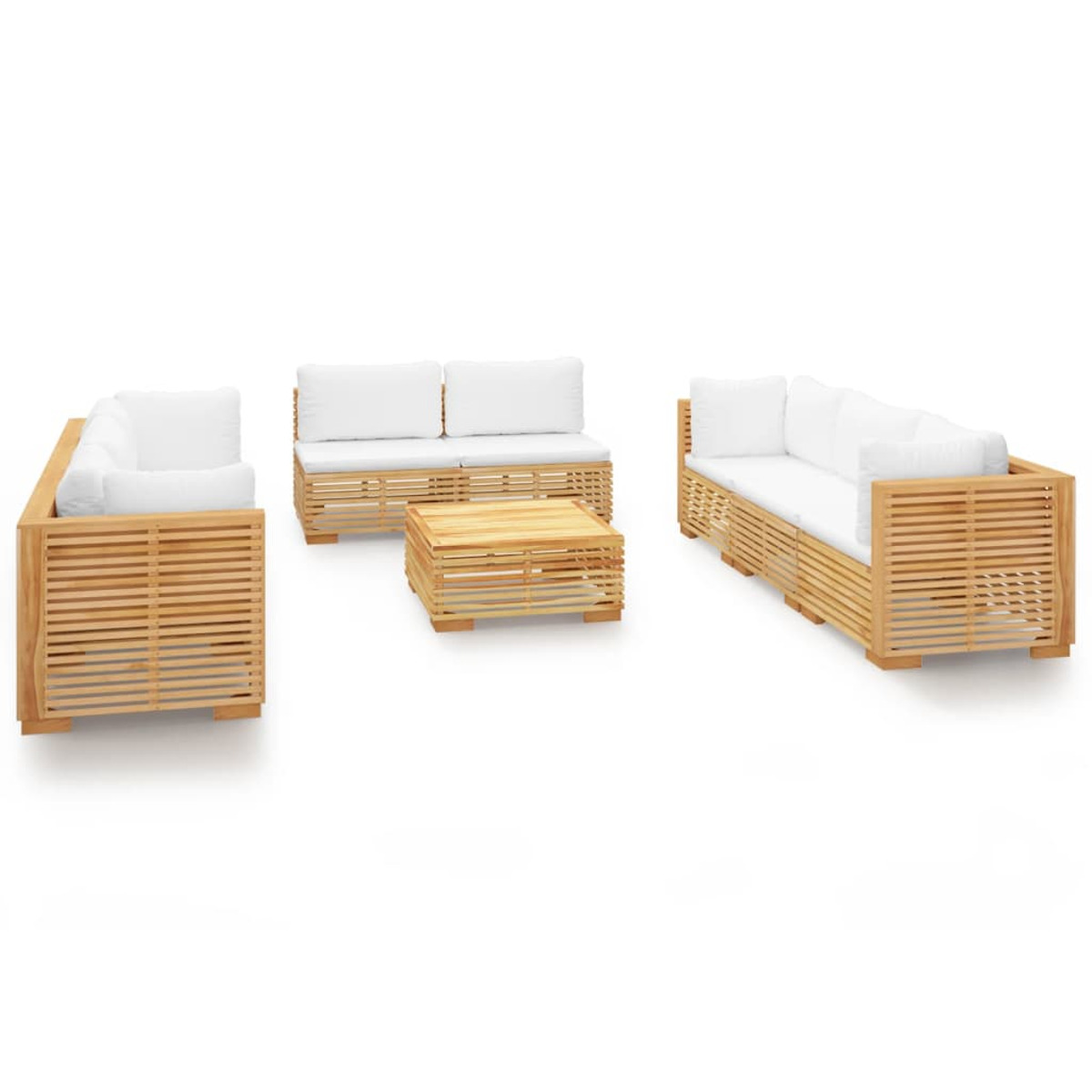 VIDAXL 3100873 Stuhlset, Weiß und Gartentisch