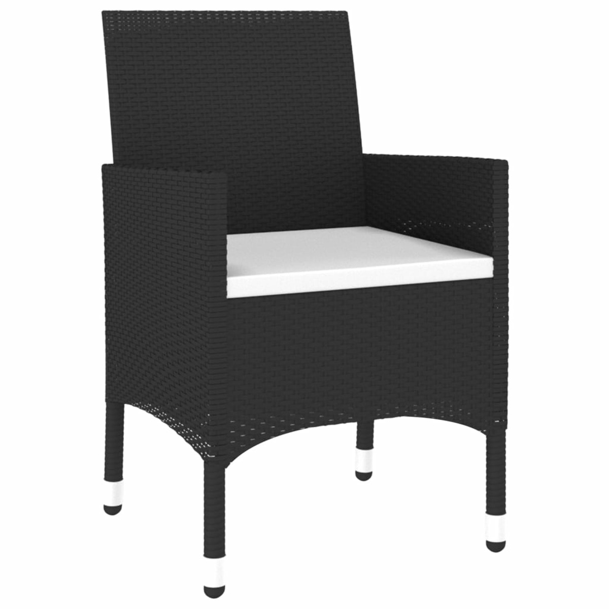Schwarz Gartentisch- Stuhlset, VIDAXL 3058418 und