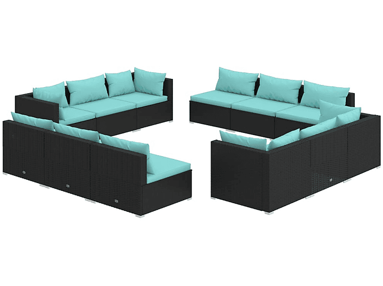 Schwarz Stuhlset, 3101585 VIDAXL und Gartentisch-