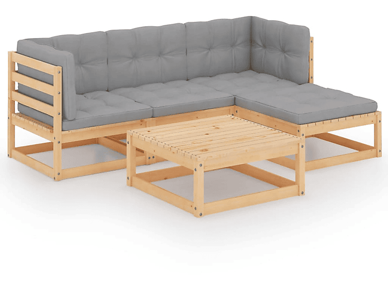 VIDAXL 3076579 Gartentisch- und Stuhlset, Grau