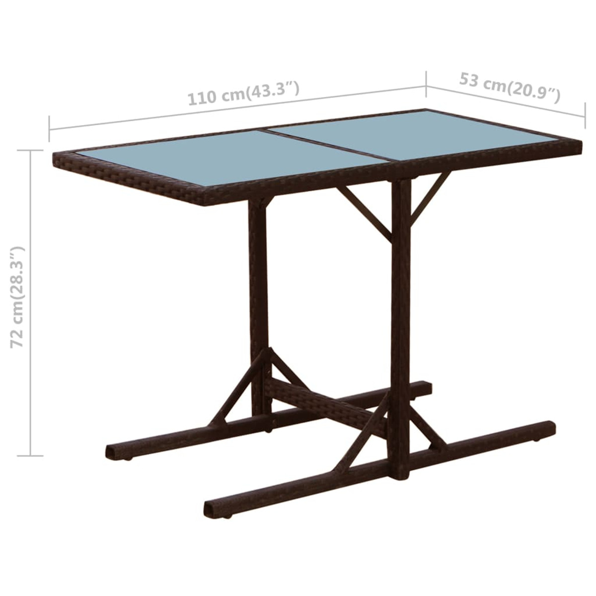 42540 Gartentisch- Braun VIDAXL und Stuhlset,