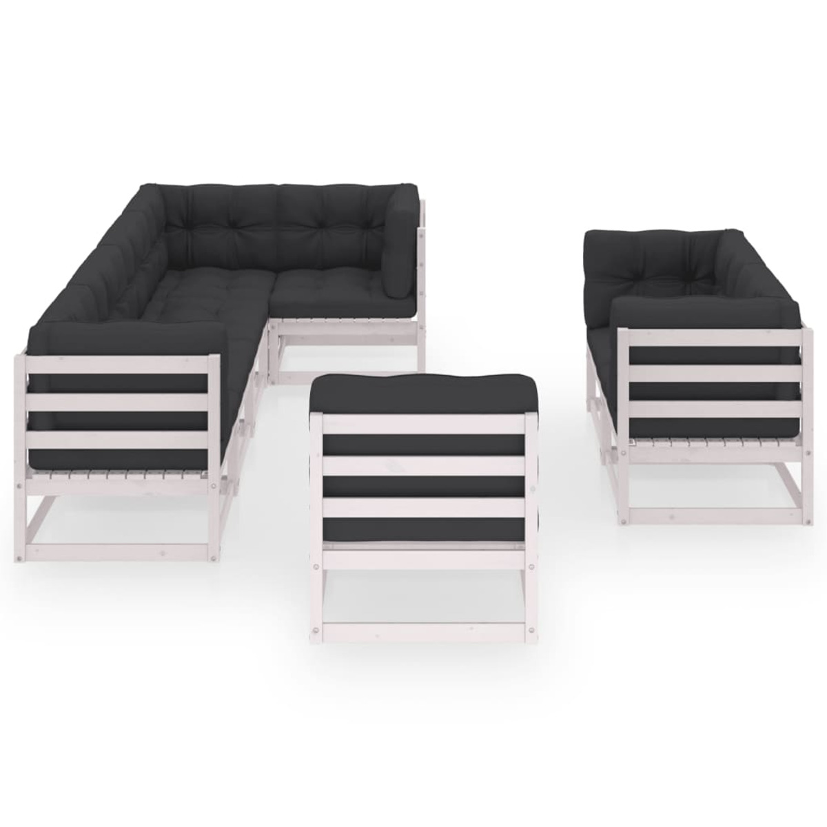 3076715 Stuhlset, Weiß und VIDAXL Gartentisch-