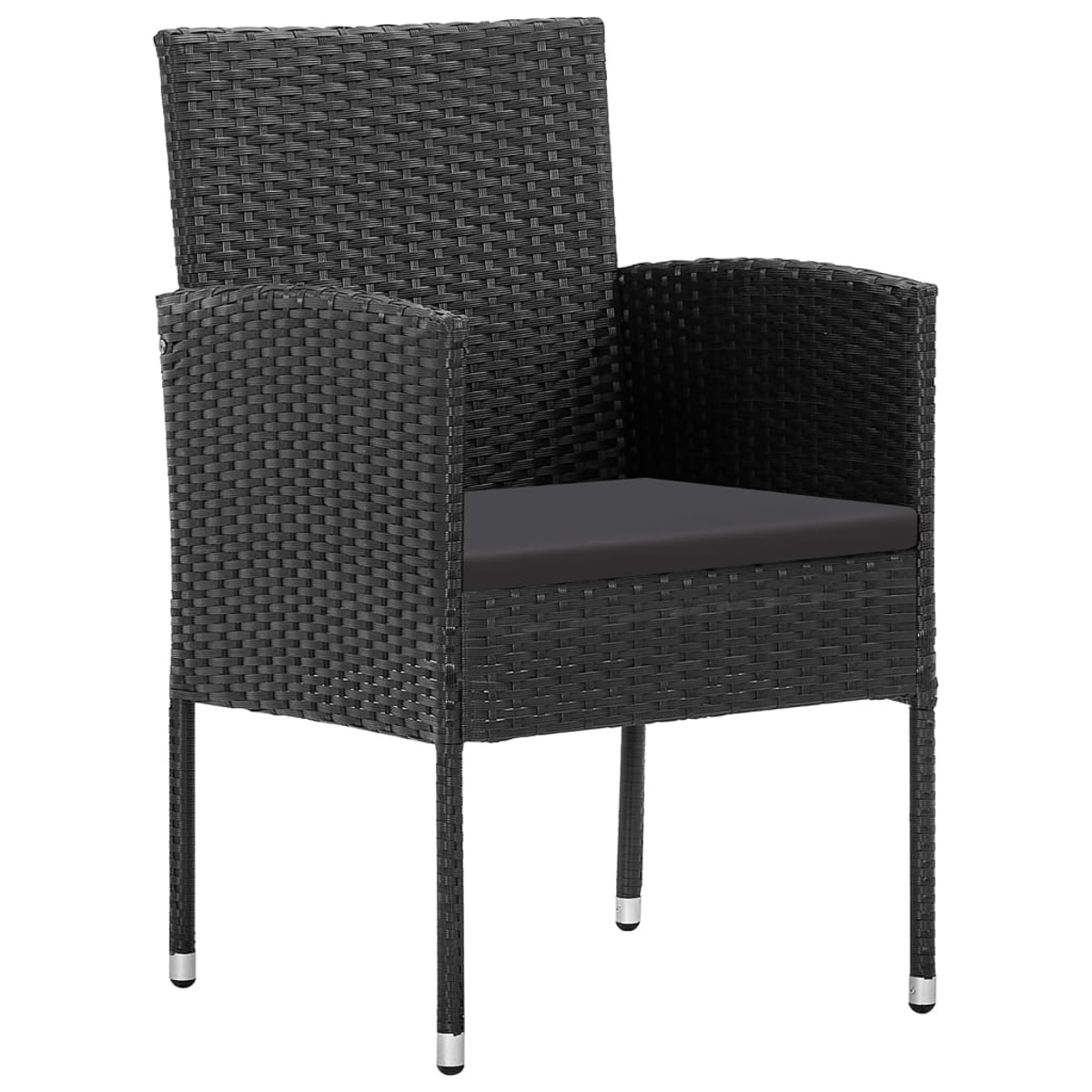 Schwarz Stuhlset, 3072165 Gartentisch- VIDAXL und