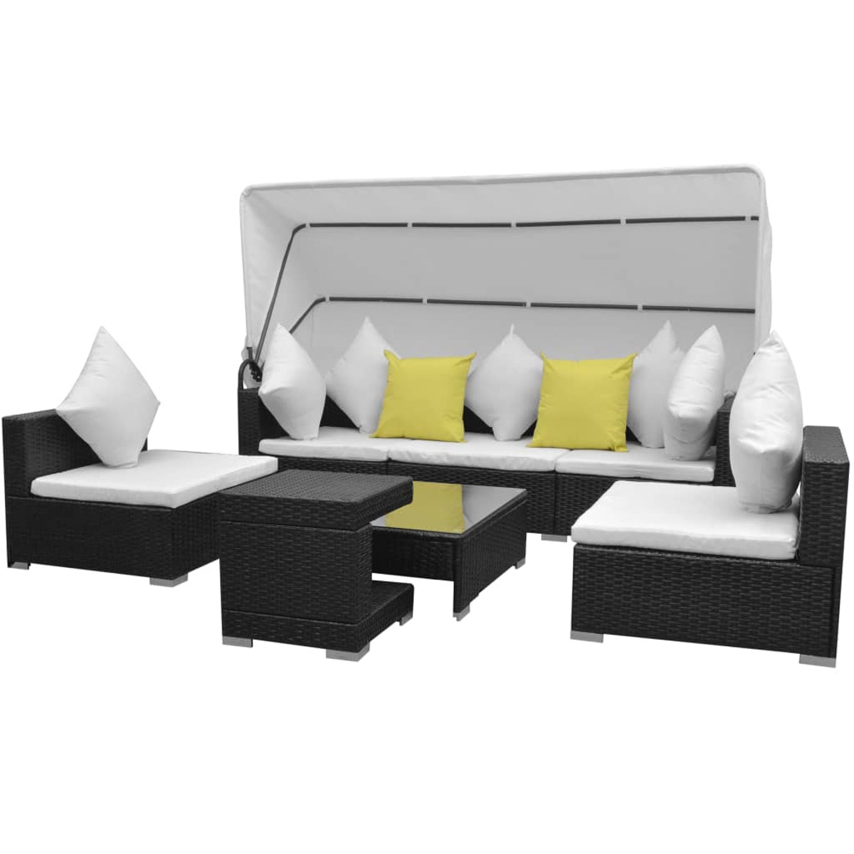 VIDAXL 42750 Gartentisch- und Schwarz Stuhlset