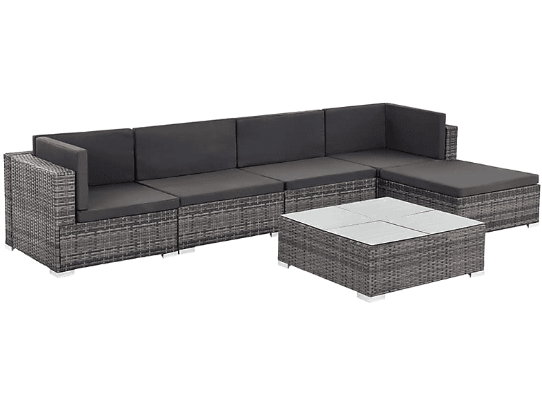 und Stuhlset, Grau 44607 Gartentisch- VIDAXL