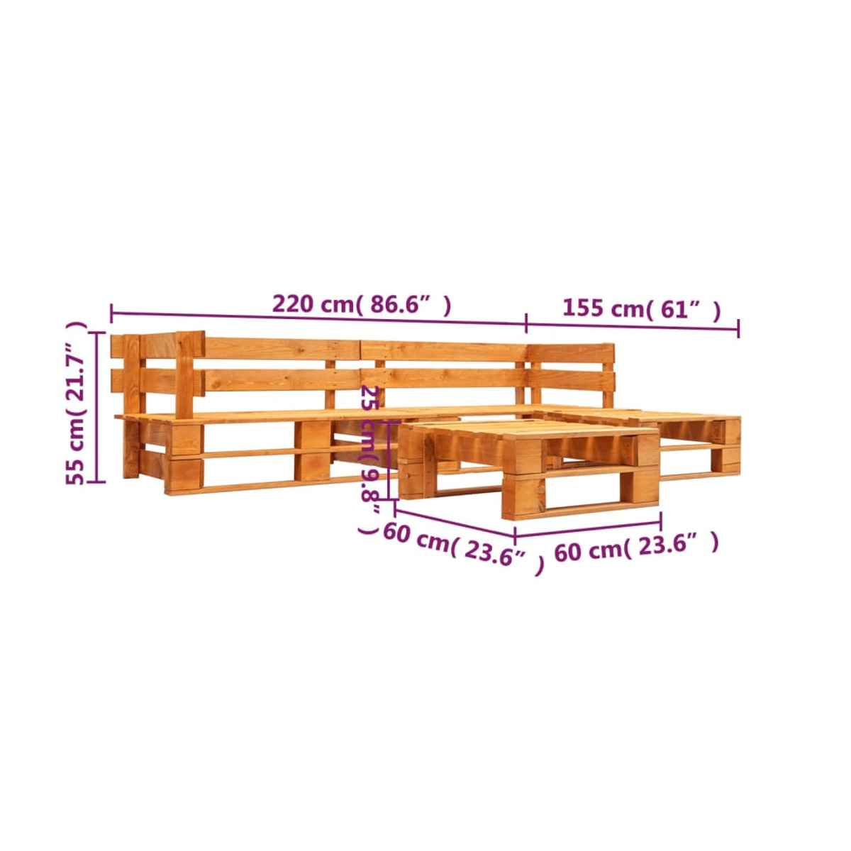 Stuhlset, 277457 und Braun Gartentisch- VIDAXL