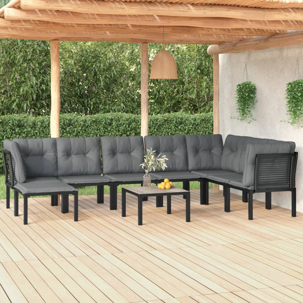 VIDAXL 3187767 Gartentisch- und Stuhlset, Schwarz