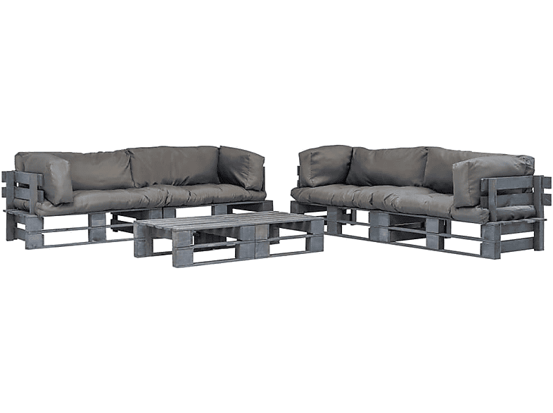 VIDAXL 275330 Gartentisch- und Stuhlset, Grau | Gartenmöbel Sets