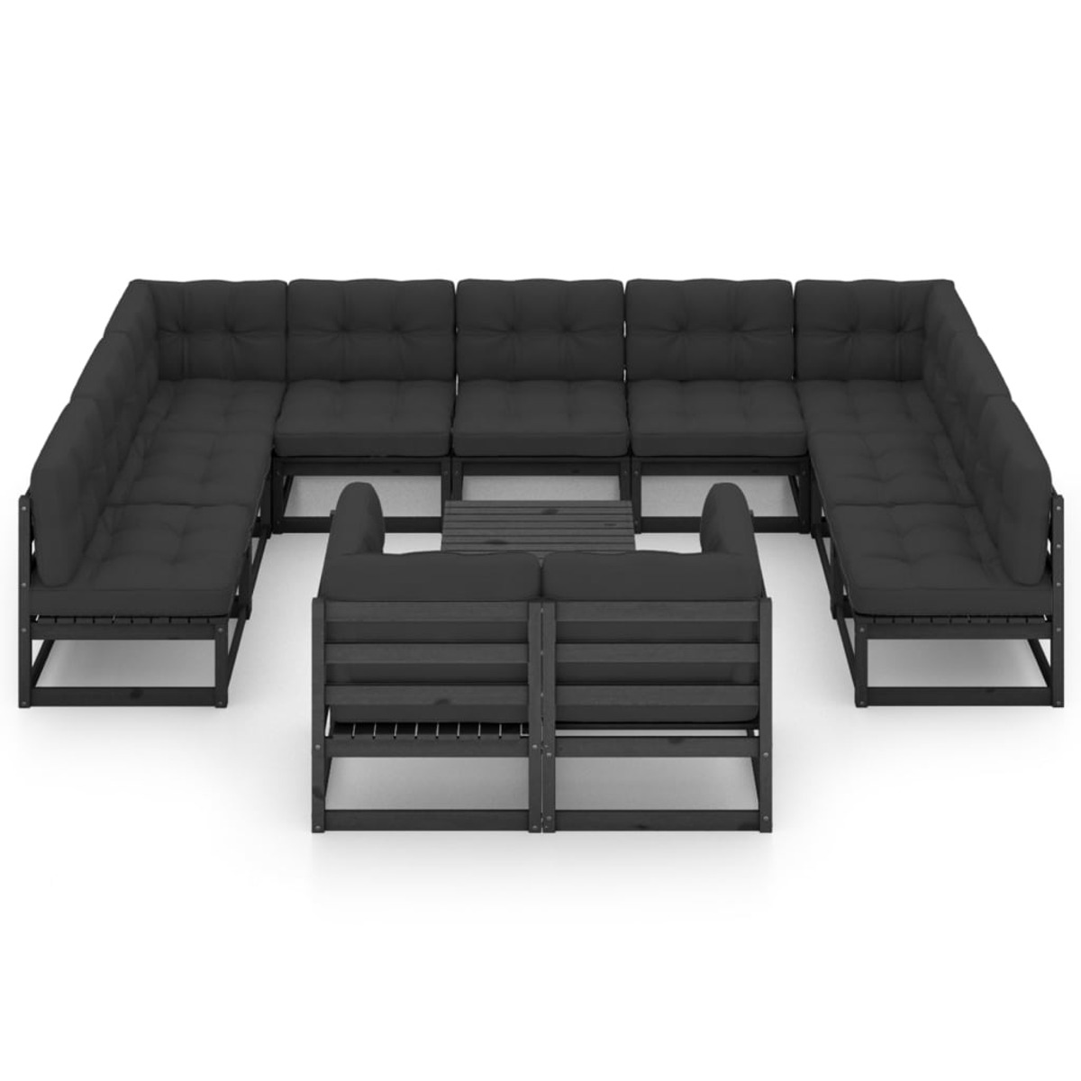 VIDAXL 3077273 Gartentisch- und Stuhlset, Schwarz