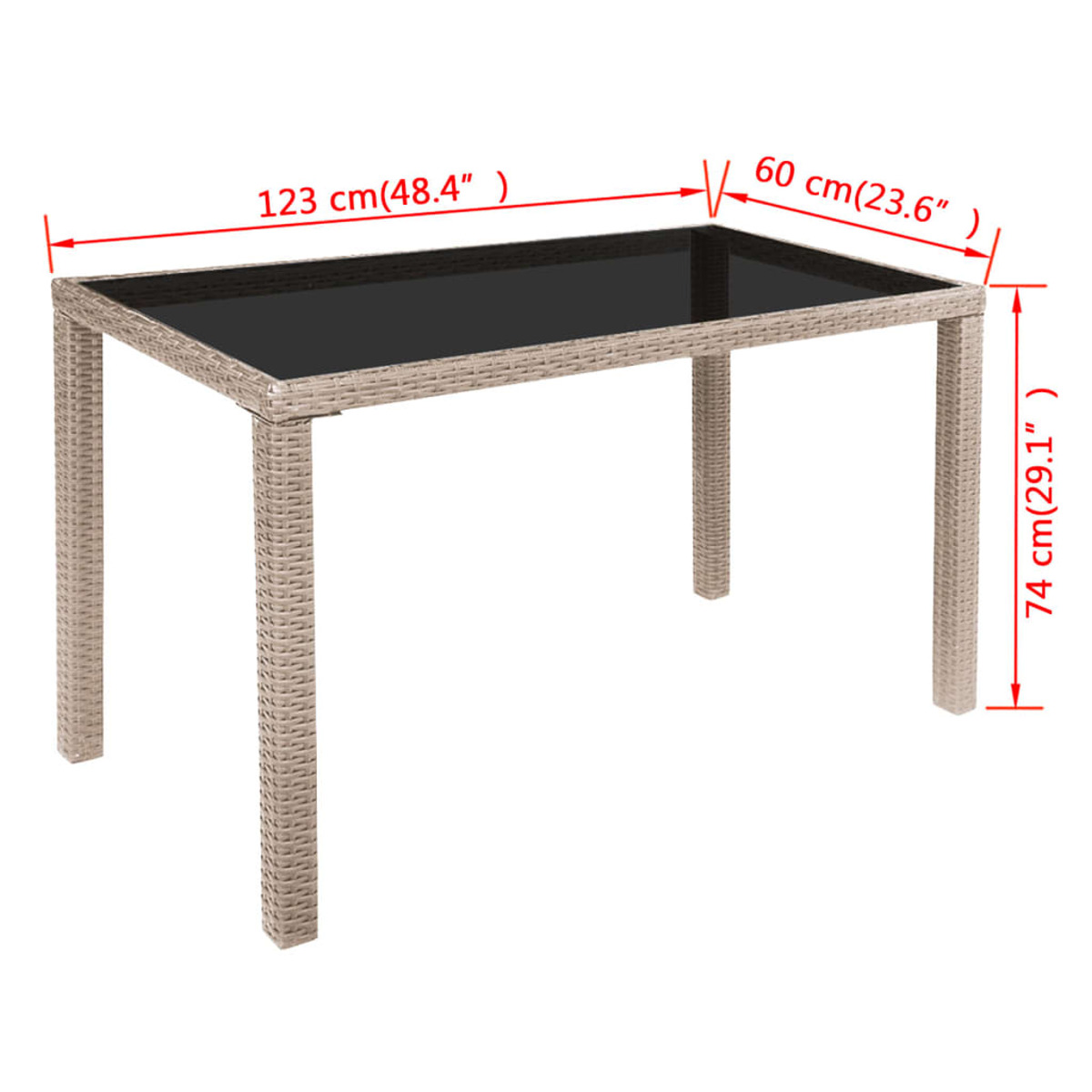 Gartentisch- Stuhlset, VIDAXL Braun 42555 und