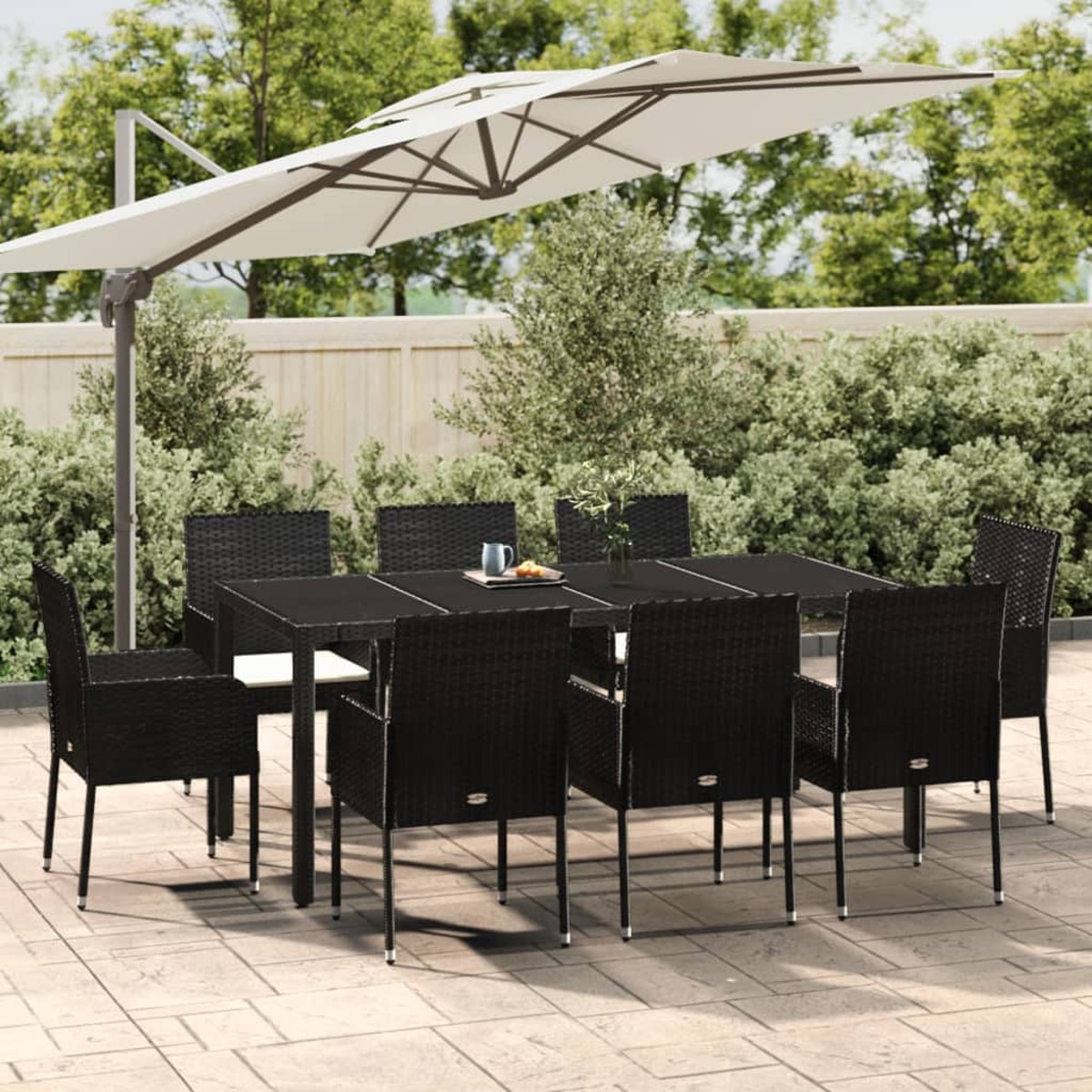 Schwarz 3185004 Gartentisch- Stuhlset, und VIDAXL