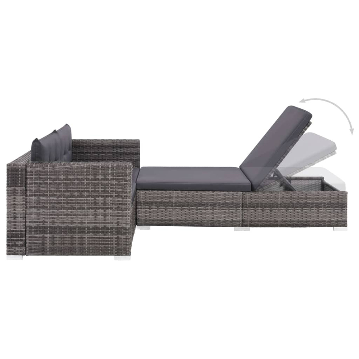 VIDAXL 44427 Gartentisch- Stuhlset, Grau und