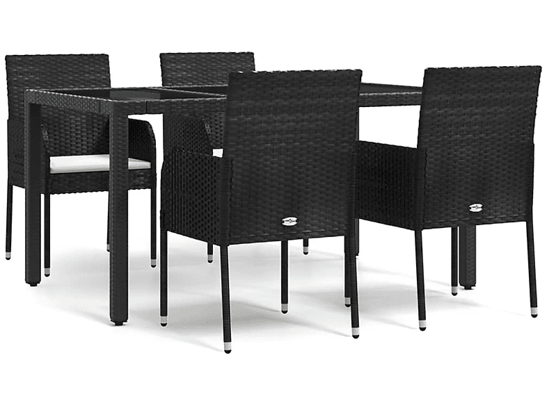 VIDAXL 3185001 Gartentisch- und Schwarz Stuhlset