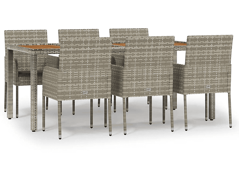 Gartentisch- Stuhlset, VIDAXL 3185021 und Grau