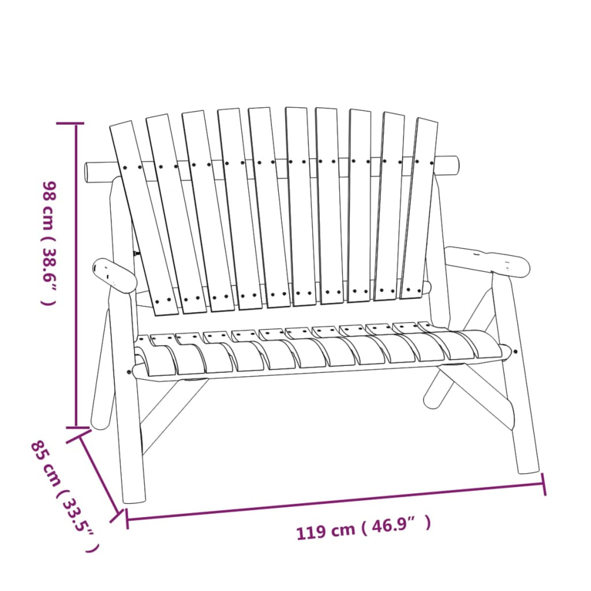 Gartentisch- Stuhlset, VIDAXL und Braun 3185515