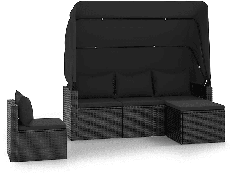 VIDAXL Stuhlset, und Gartentisch- 3186648 Schwarz