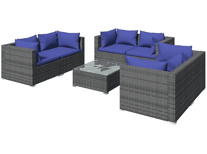 VIDAXL 3102310 Gartentisch- Stuhlset, Grau und