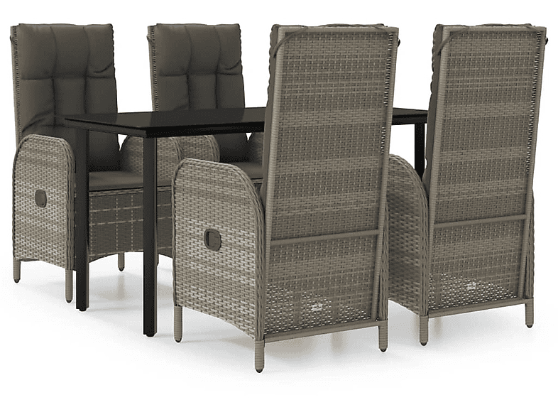 Grau Gartentisch- Stuhlset, und VIDAXL 3185199