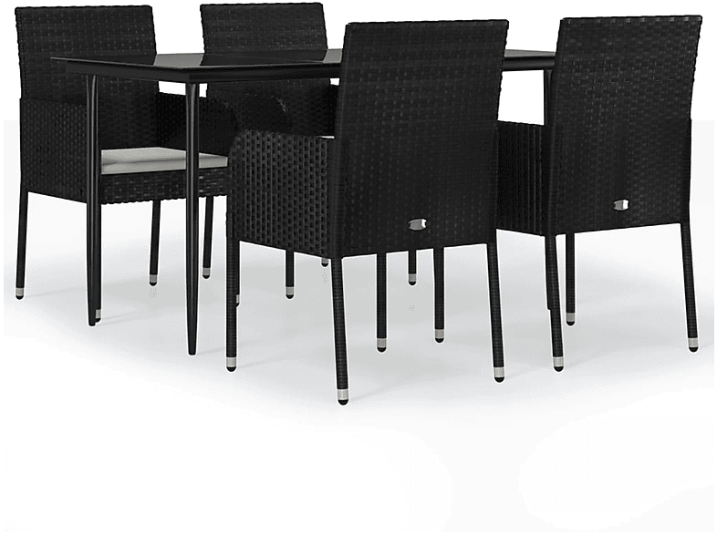 3185145 Schwarz Stuhlset, VIDAXL und Gartentisch-