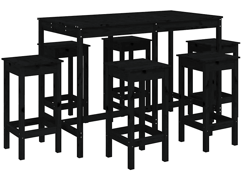 Gartentisch- Stuhlset, Schwarz und VIDAXL 3154759