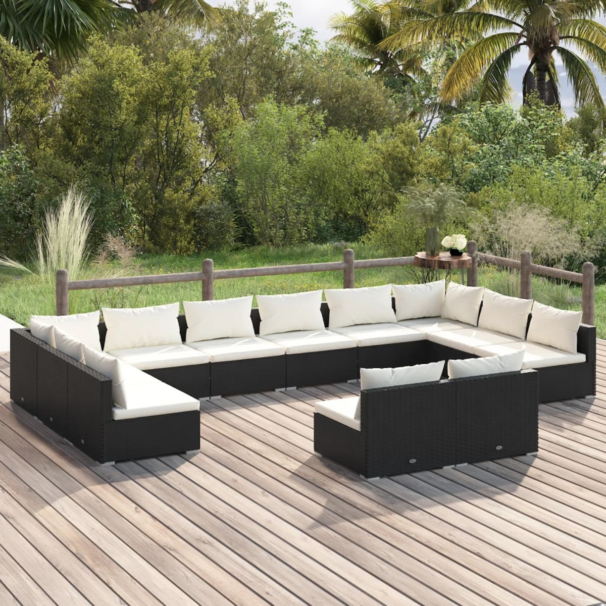 VIDAXL 3102135 Gartentisch- und Stuhlset, Schwarz