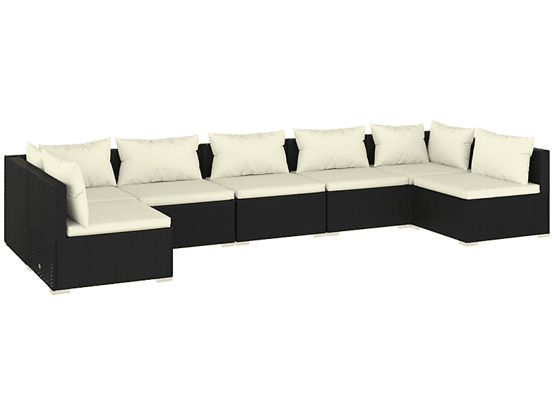 VIDAXL 3101887 Gartentisch- und Stuhlset, Schwarz