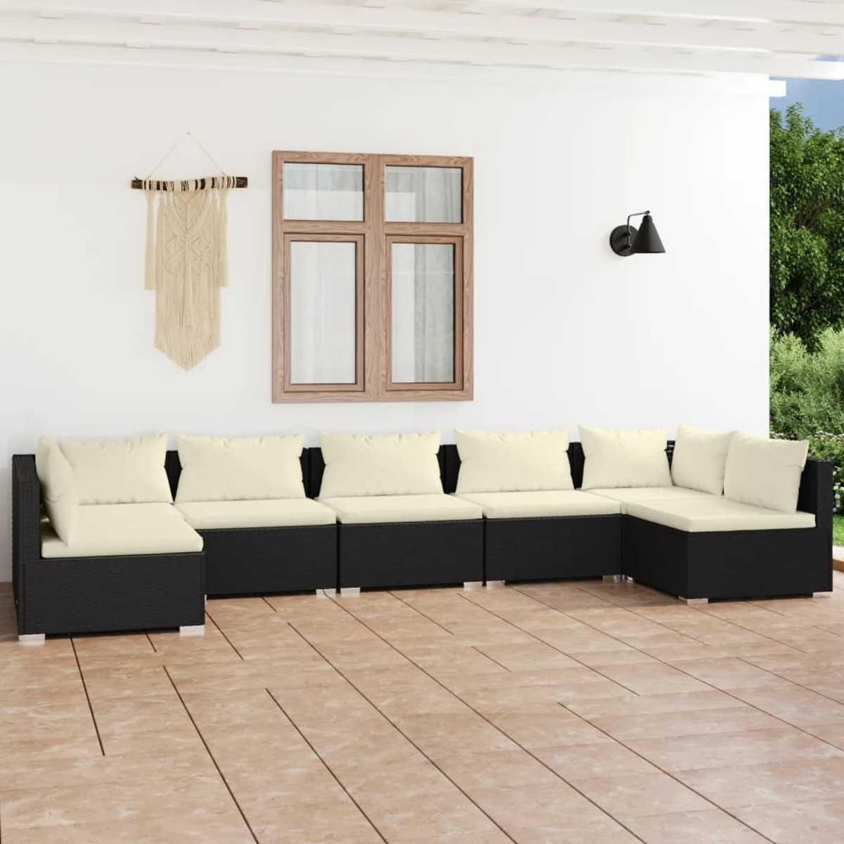 VIDAXL 3101887 Gartentisch- und Stuhlset, Schwarz