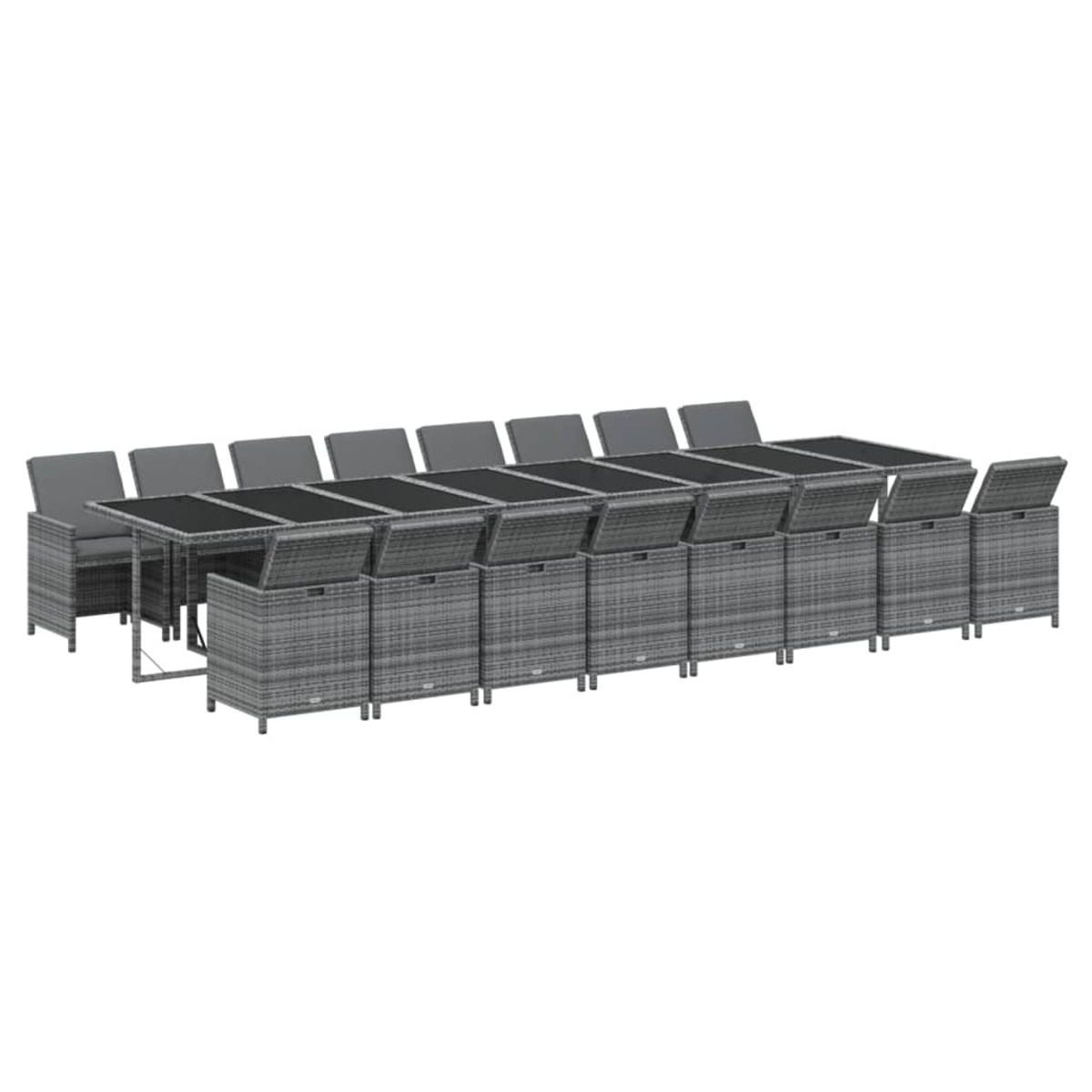 VIDAXL 3095671 Gartentisch- und Grau Stuhlset