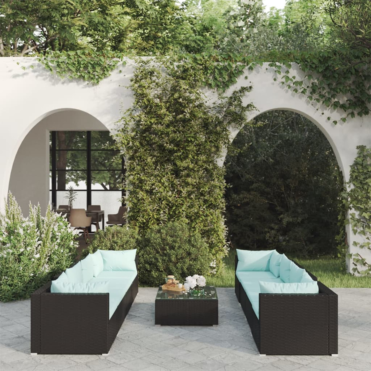 Schwarz Stuhlset, VIDAXL und 3101513 Gartentisch-