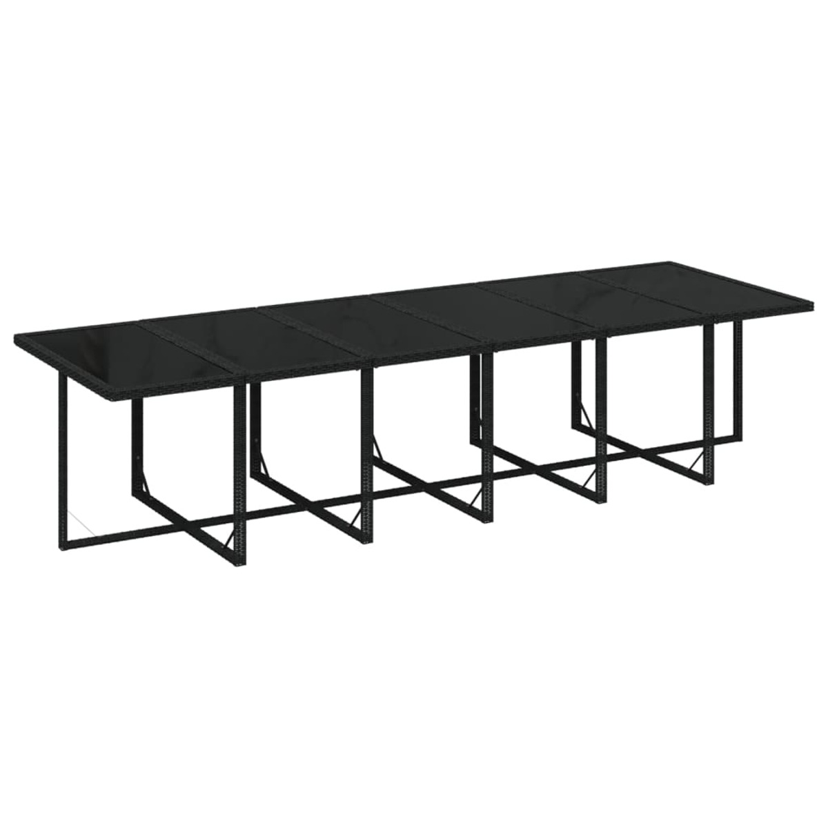 VIDAXL 3095613 Gartentisch- und Stuhlset, Schwarz