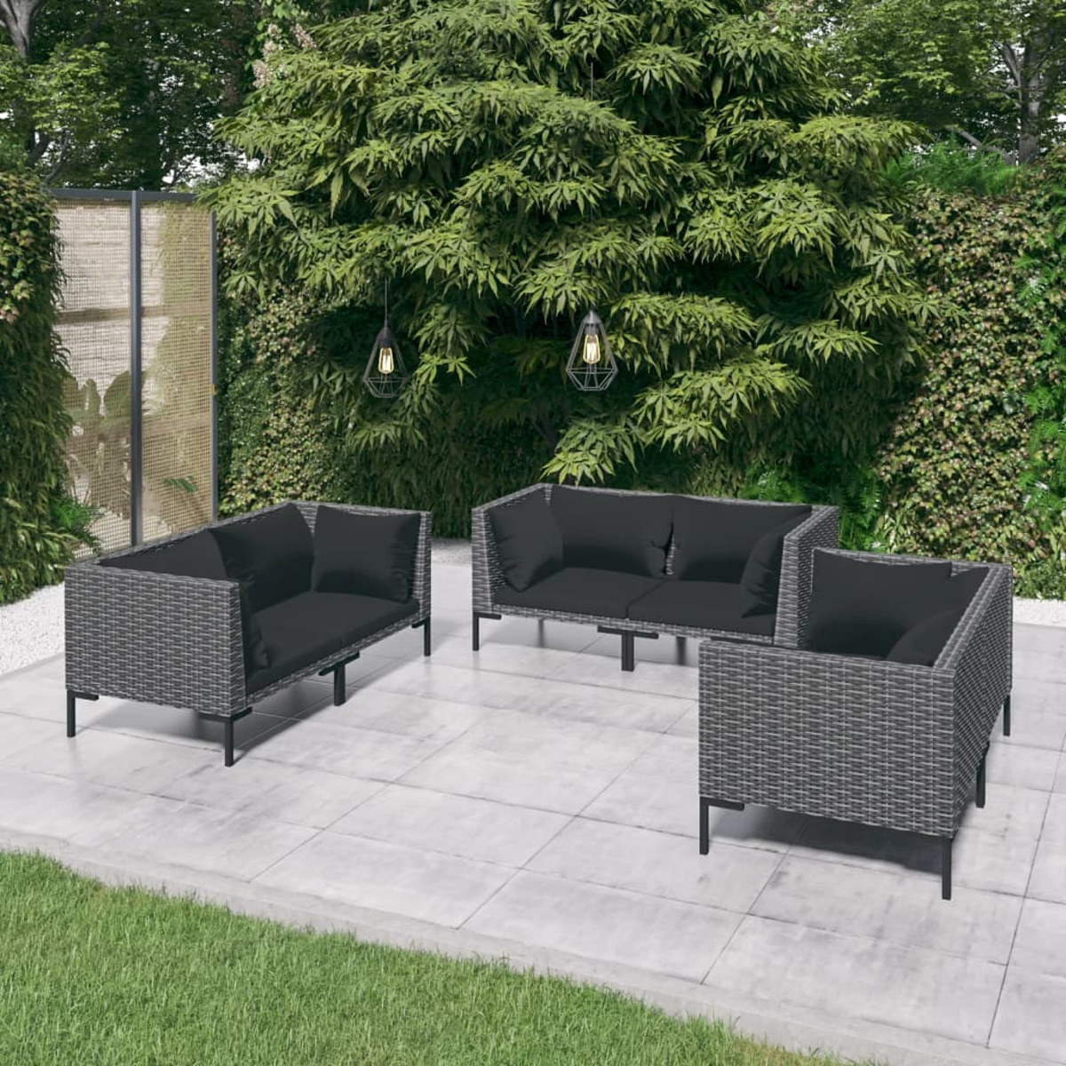 3099830 Schwarz und Stuhlset, VIDAXL Gartentisch-