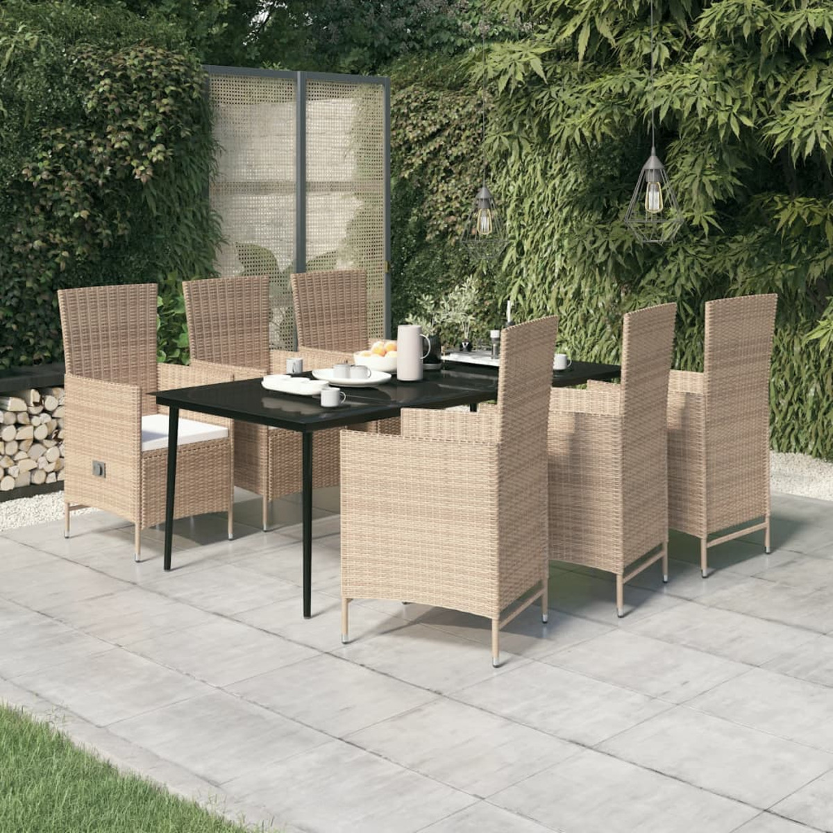 VIDAXL 3099459 Gartentisch- und Braun Stuhlset