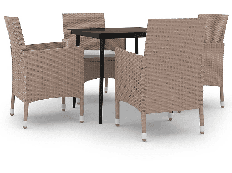 Gartentisch- Stuhlset, Schwarz 3099752 VIDAXL und