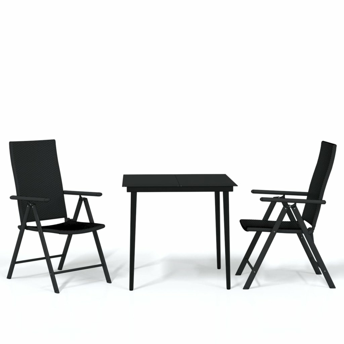 Schwarz Stuhlset, VIDAXL 3099107 Gartentisch- und