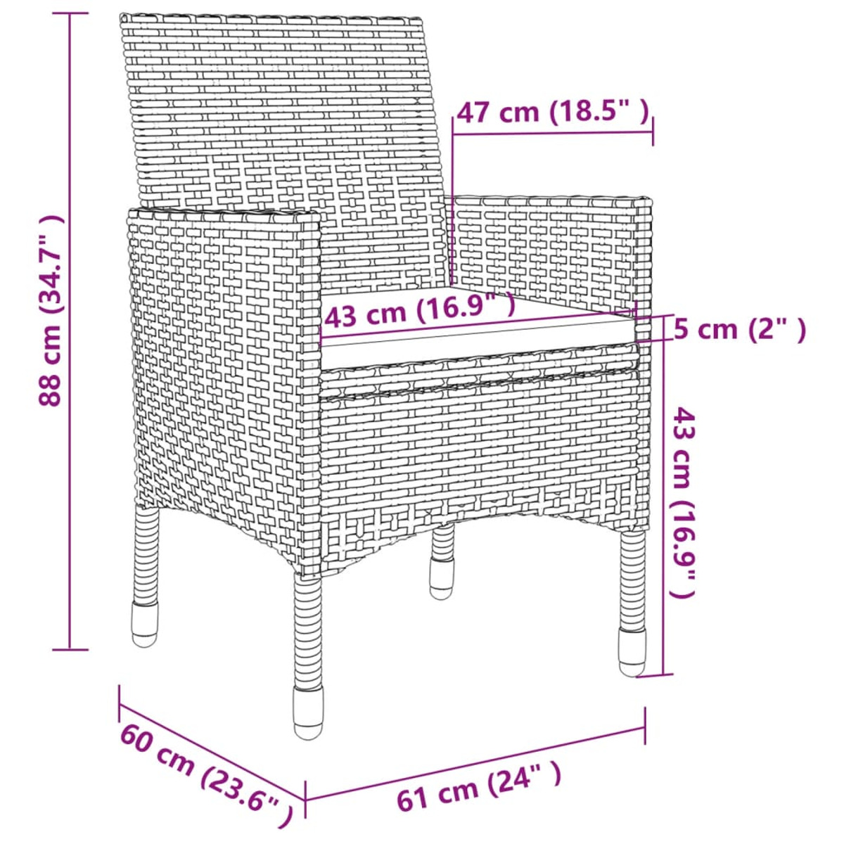 Schwarz Stuhlset, und VIDAXL 3099701 Gartentisch-