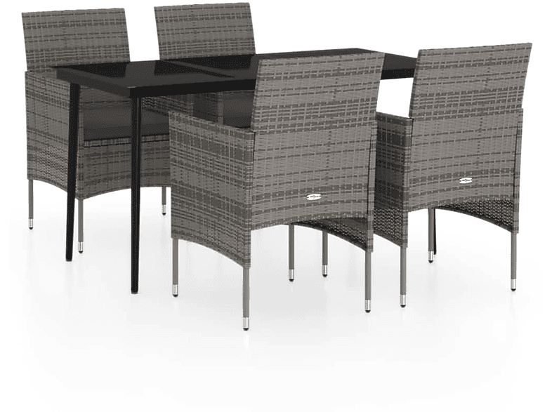 VIDAXL 3099313 Gartentisch- und Stuhlset, Grau | Gartenmöbel Sets